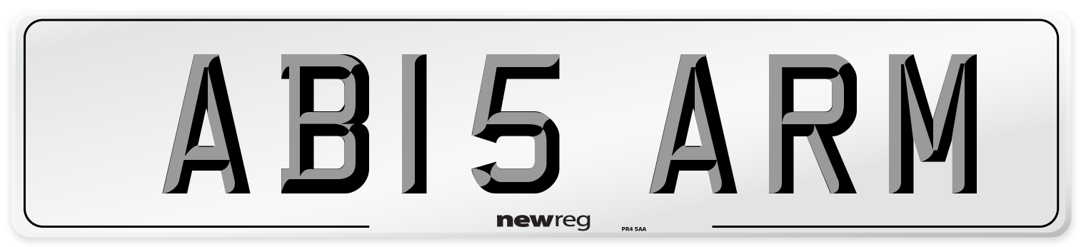 AB15 ARM Number Plate from New Reg